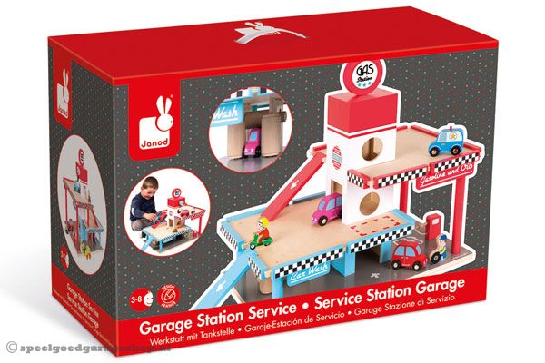 Janod pompstation in luxe verpakking.