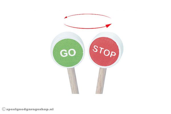 Een GO en STOP bord.