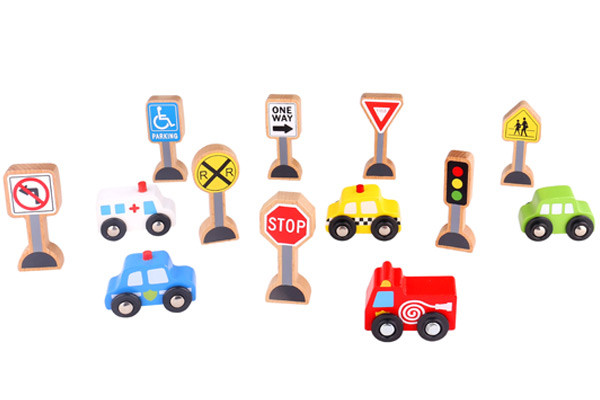 Transport en verkeersborden set van Tooky Toy.