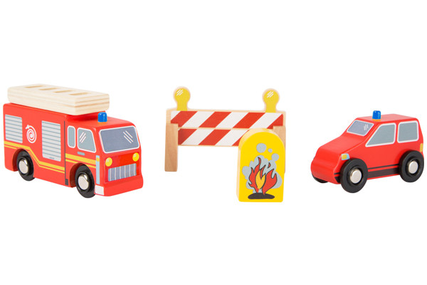 Stoere brandweerset van Woodtoys.